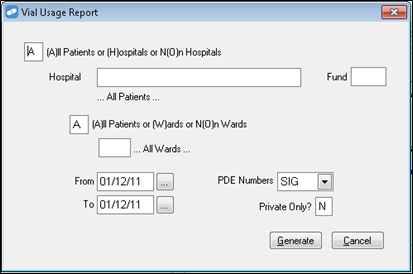 Chemotherapy Vial Usage Report