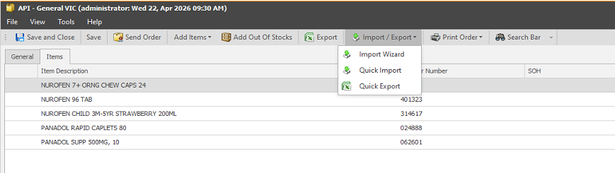 order import wizard